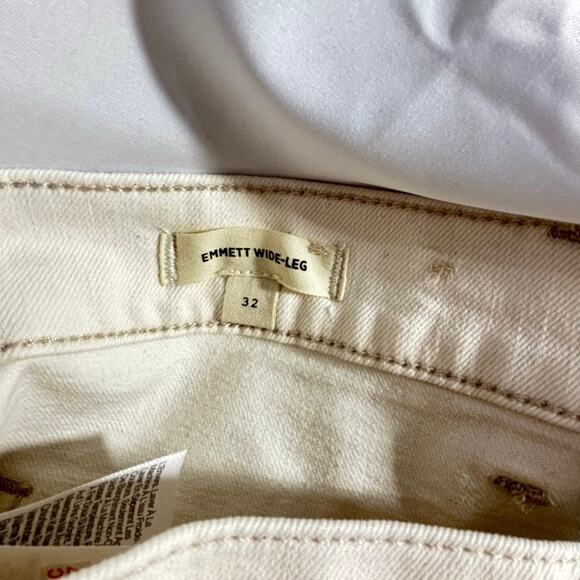 NWOT Madewell Emmett Wide-Leg Jeans 33 | Full Length Patch Pockets Raw-Edge Hem - Picture 5 of 5